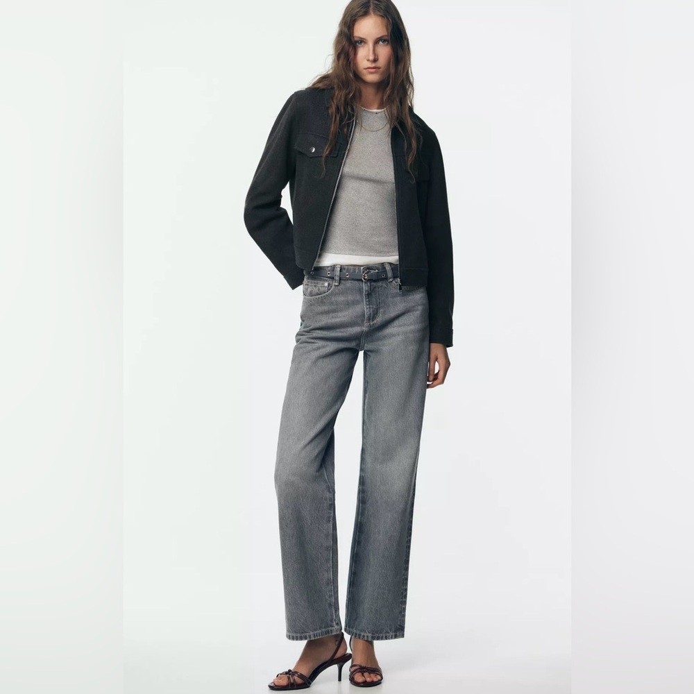 ZARA…Z1975 REGULAR FIT HIGH WAIST JEANS WITH BELT